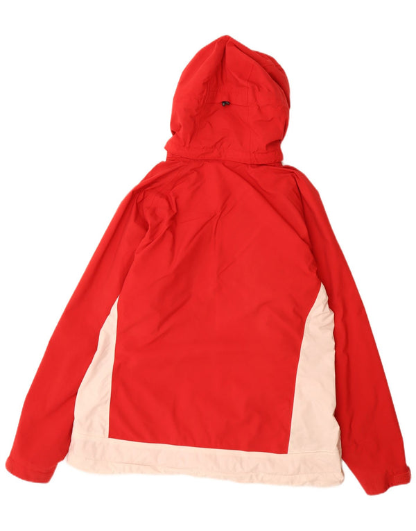 HELLY HANSEN Womens Hooded Rain Jacket UK 18 XL Red Colourblock Polyester