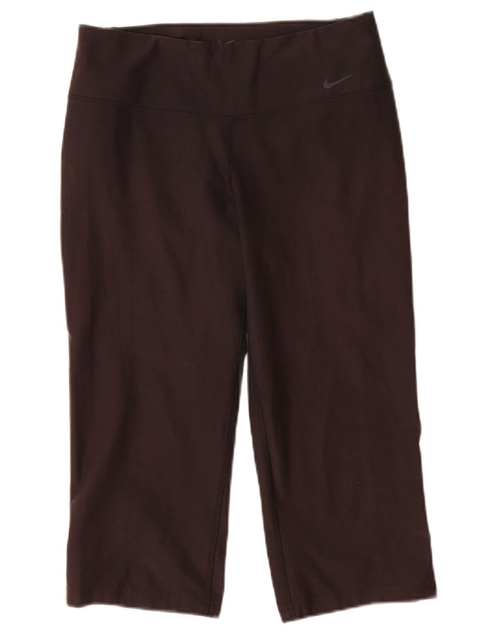 Nike Womens Dri Fit Capri Leggings UK 12 Medium  Black Polyester