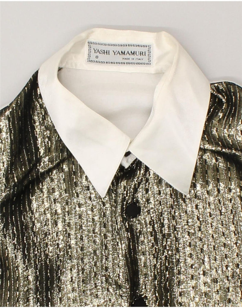 YASHI YAMAMURI Womens Shirt UK 20 2XL White Colourblock | Vintage Yashi Yamamuri | Thrift | Second-Hand Yashi Yamamuri | Used Clothing | Messina Hembry 