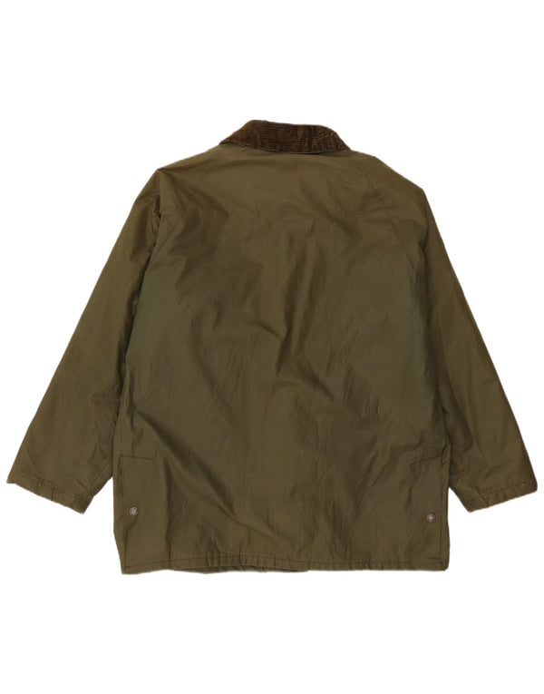 Carrera Mens Waxed Cotton Jacket UK 36 Small Green Acrylic