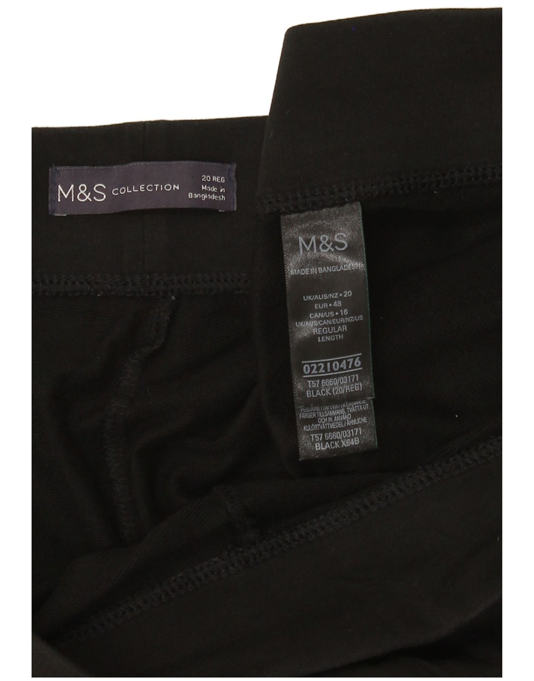 Marks & Spencer Womens Leggings UK 20 2XL Black Cotton