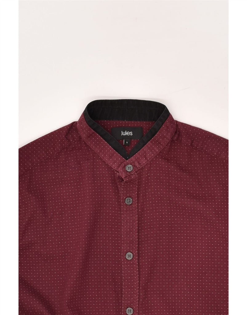 JULES Mens Shirt Small Burgundy Spotted Cotton | Vintage Jules | Thrift | Second-Hand Jules | Used Clothing | Messina Hembry 