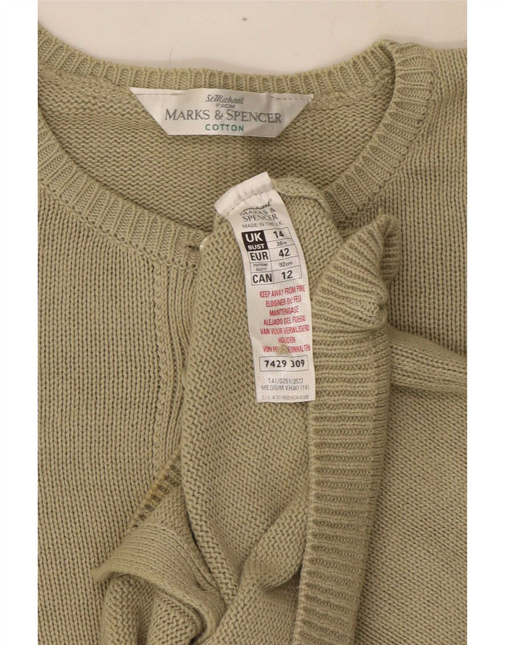 Marks & Spencer Womens St. Michael Cardigan Sweater UK 14 Large Khaki