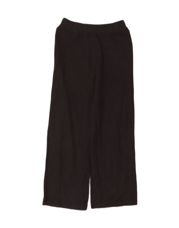 Zara Womens Knit Wide Leg Trousers Medium W28 L28 Black Cotton