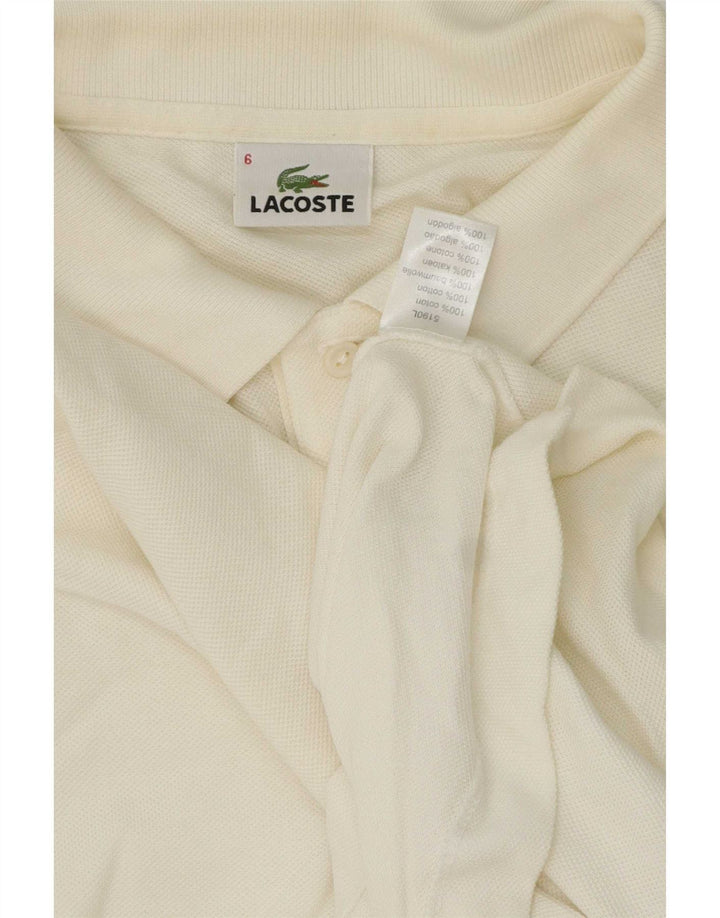 Lacoste Mens Polo Shirt Size 6 XL White Cotton