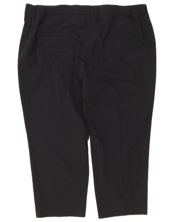 Marks & Spencer Womens High Waist Capri Trousers UK 24 4XL W48 L25 Black