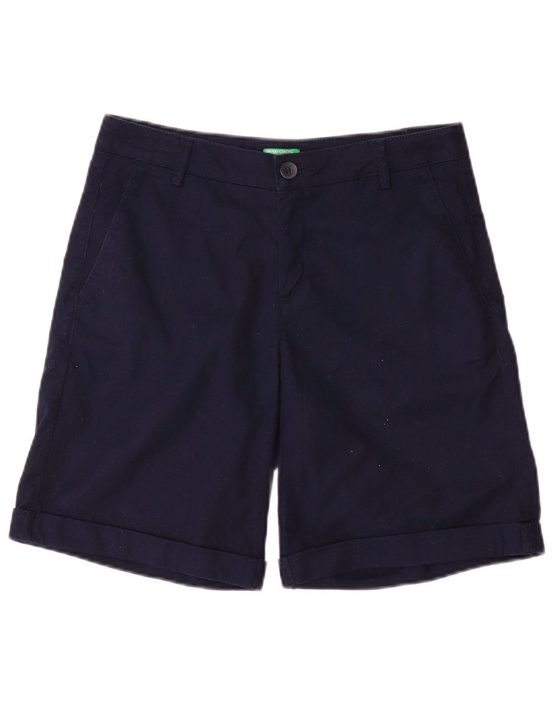 BENETTON Womens Chino Shorts UK 8 Small W28  Navy Blue Cotton
