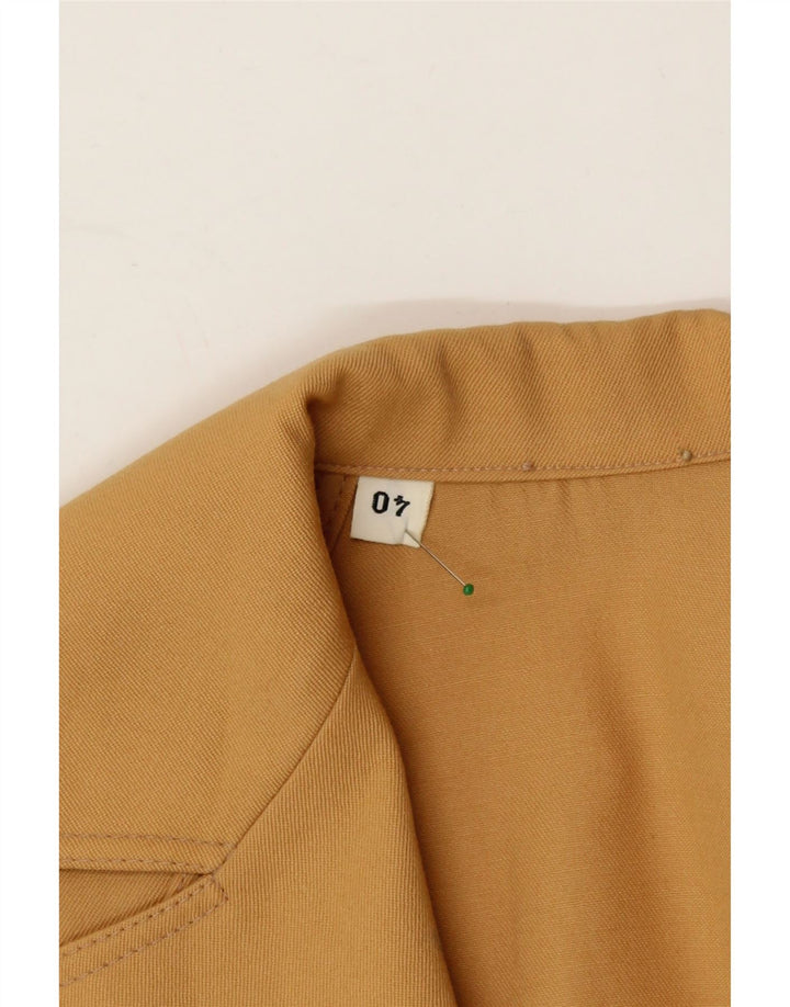 VINTAGE Womens Open Blazer Jacket IT 40 Small Yellow Virgin Wool Vintage Vintage and Second-Hand Vintage from Messina Hembry 