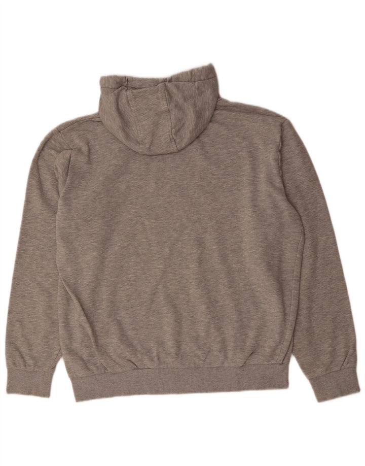 KAPPA Mens Graphic Hoodie Jumper Large Grey Cotton