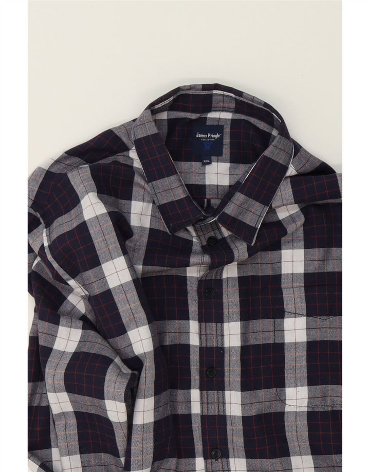 JAMES PRINGLE Mens Shirt 2XL Navy Blue Check Cotton Vintage James Pringle and Second-Hand James Pringle from Messina Hembry 
