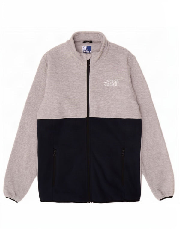 Jack & Jones Boys Fleece Jacket 15-16 Years Grey Colourblock Polyester