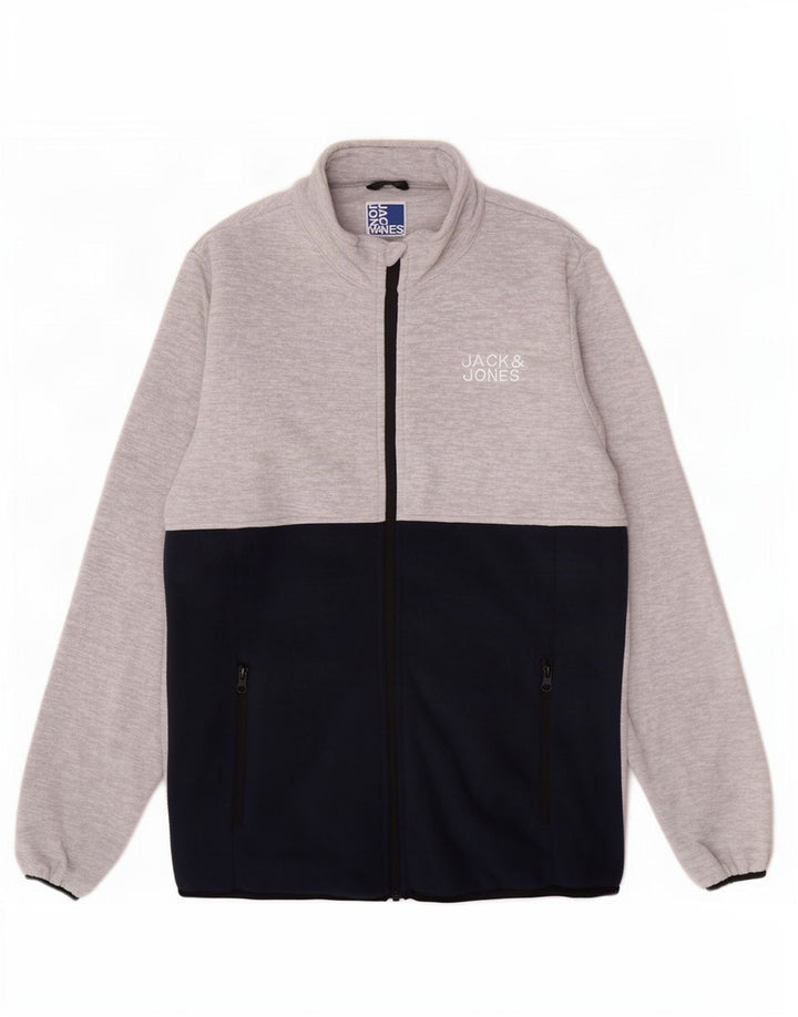 Jack & Jones Boys Fleece Jacket 15-16 Years Grey Colourblock Polyester