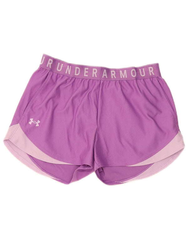 Under Armour Womens Graphic Sport Shorts UK 10 Small Purple Colourblock