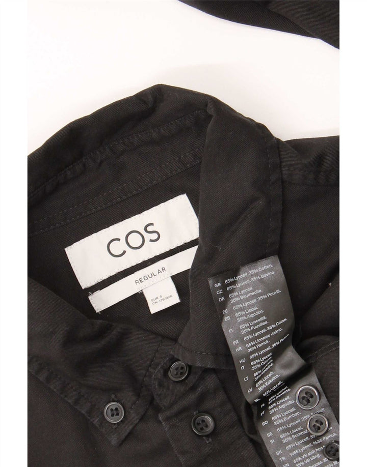 Cos Mens Regular Fit Shirt Small Black Lyocell