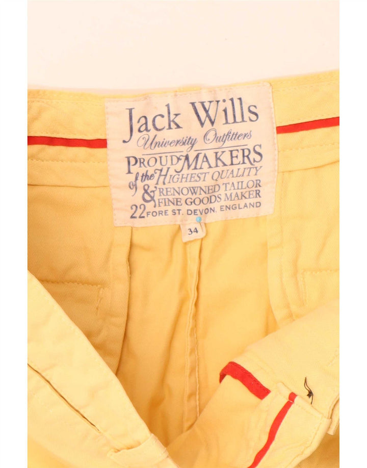 Jack Wills Mens Chino Shorts W34 Large Yellow Cotton