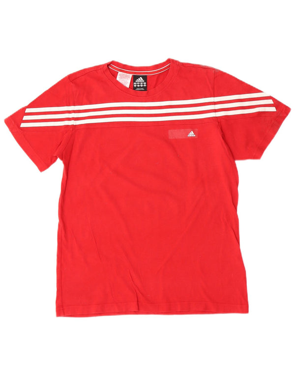 ADIDAS Boys T-Shirt Top 13-14 Years Red Cotton