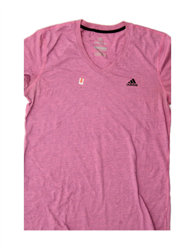 ADIDAS Womens T-Shirt Top UK 12 Medium Pink Polyester Vintage Adidas and Second-Hand Adidas from Messina Hembry 