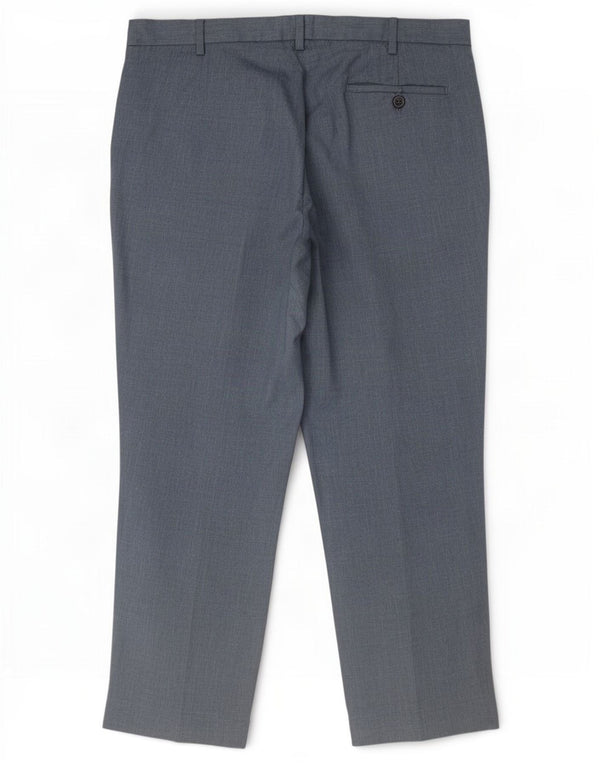 Marks & Spencer Mens Regular Chino Trousers W36 L29 Navy Blue Polyester