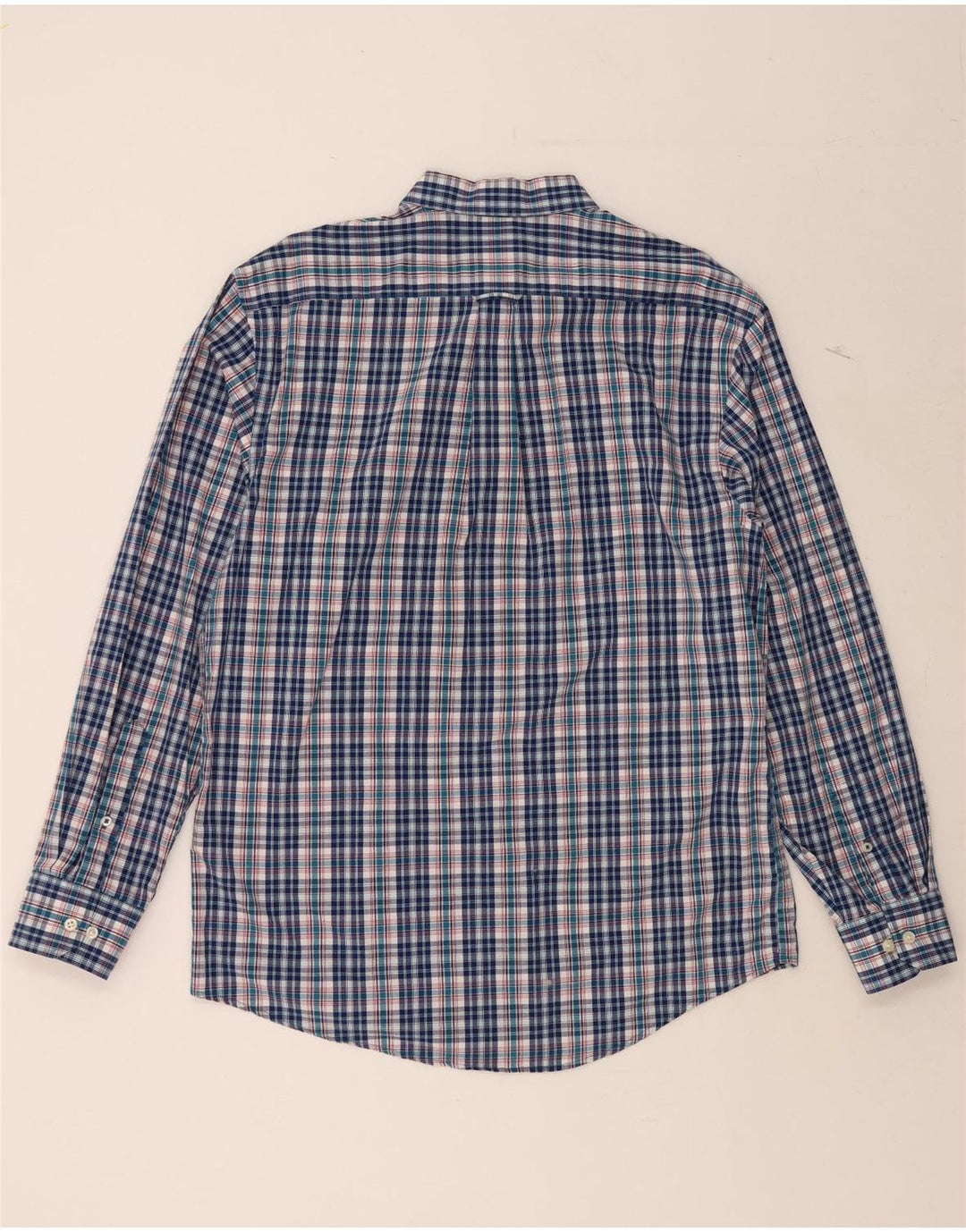 IZOD Mens Shirt Medium Blue Check Cotton Vintage Izod and Second-Hand Izod from Messina Hembry 