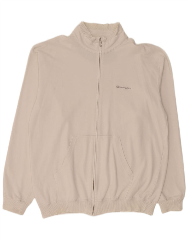 Champion Mens Tracksuit Top Jacket 2XL White Cotton