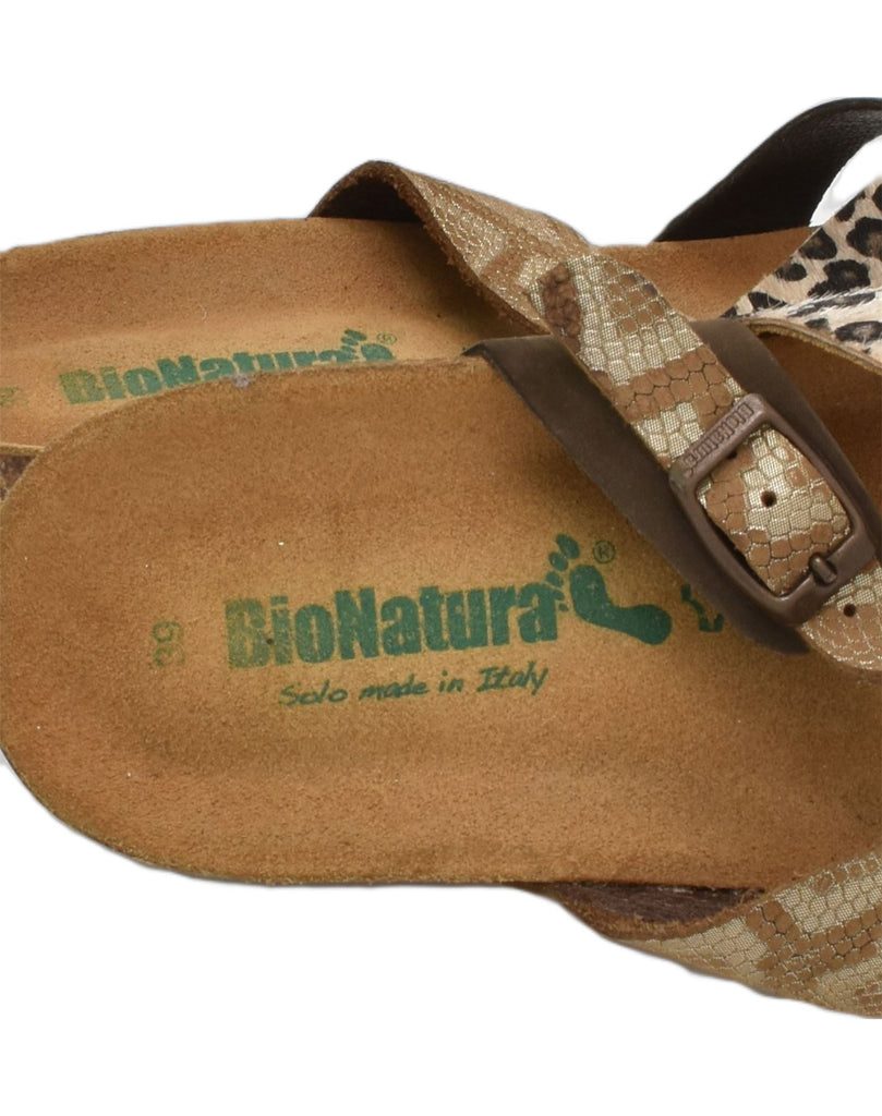 BIONATURE Womens Flip Flop Sandals UK Size 6.5 Brown Leather | Vintage BioNature | Thrift | Second-Hand BioNature | Used Clothing | Messina Hembry 