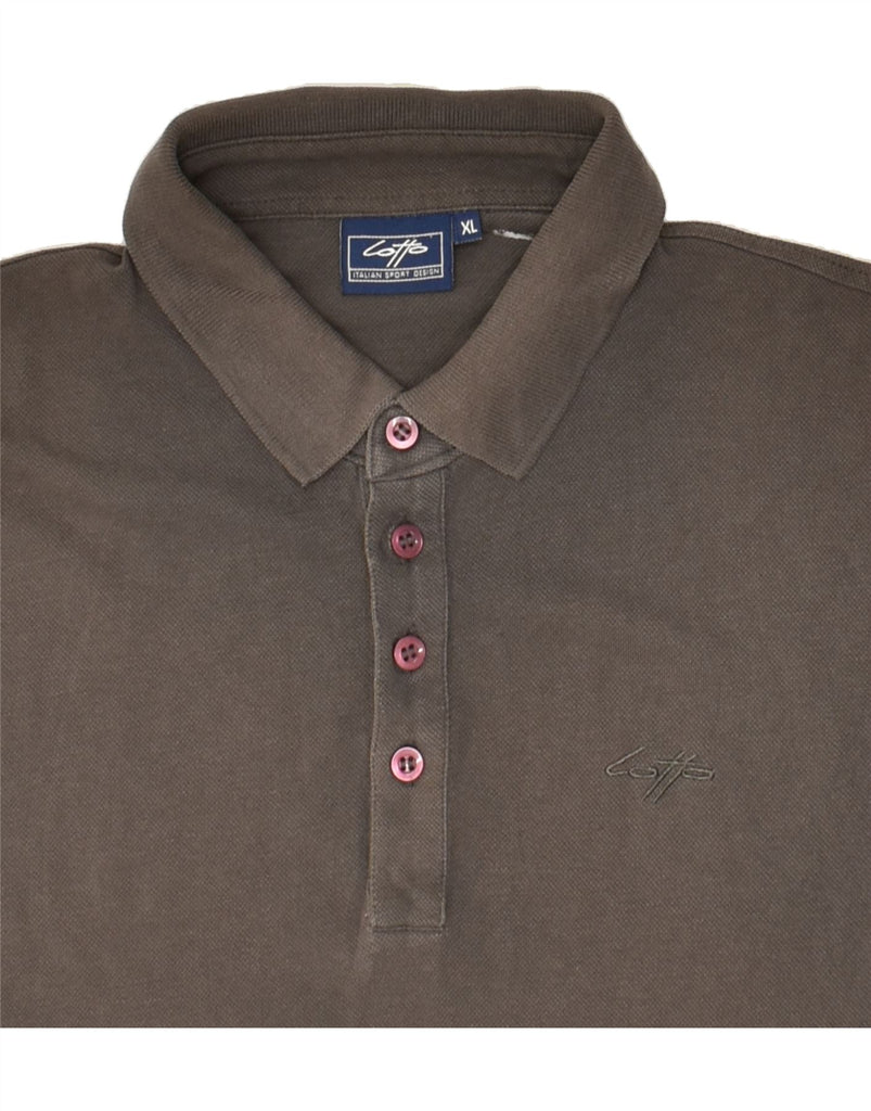 LOTTO Mens Polo Shirt XL Brown Cotton | Vintage Lotto | Thrift | Second-Hand Lotto | Used Clothing | Messina Hembry 