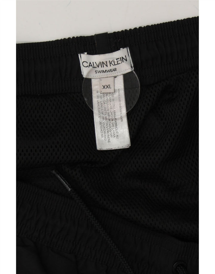 Calvin Klein Mens Graphic Swimming Shorts 2XL  Black Polyester