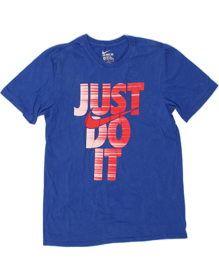 NIKE Mens Athletic Cut Graphic T-Shirt Top Medium Blue Cotton Vintage Nike and Second-Hand Nike from Messina Hembry 