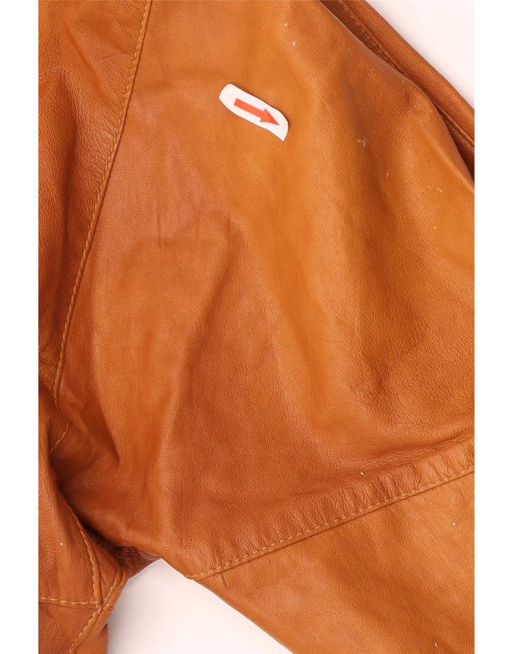 Vintage Womens Leather Jacket EU 44 XL Brown