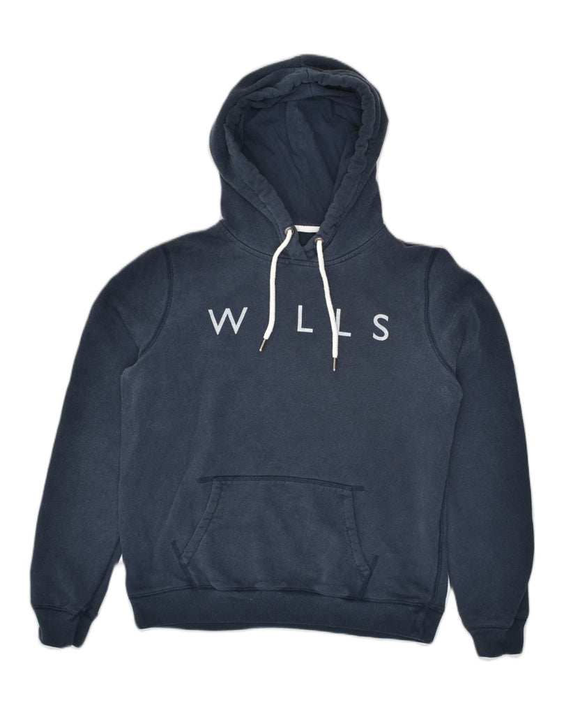 JACK WILLS Womens Classic Fit Graphic Hoodie Jumper UK 14 Large Navy Blue | Vintage Jack Wills | Thrift | Second-Hand Jack Wills | Used Clothing | Messina Hembry 