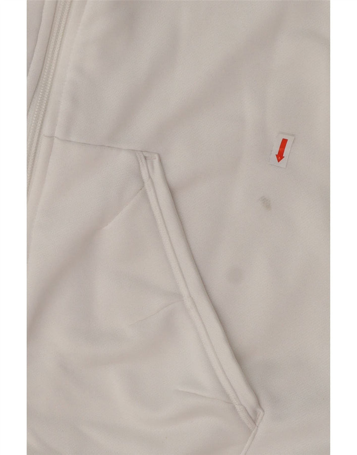 ADIDAS Womens Zip Hoodie Sweater UK 16 Large  White Colourblock Polyester