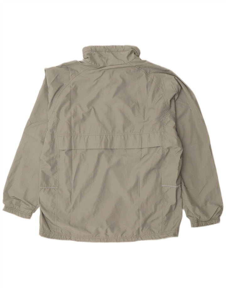 Asics Mens Loose Fit Pullover Rain Jacket UK 36 Small Grey Polyester