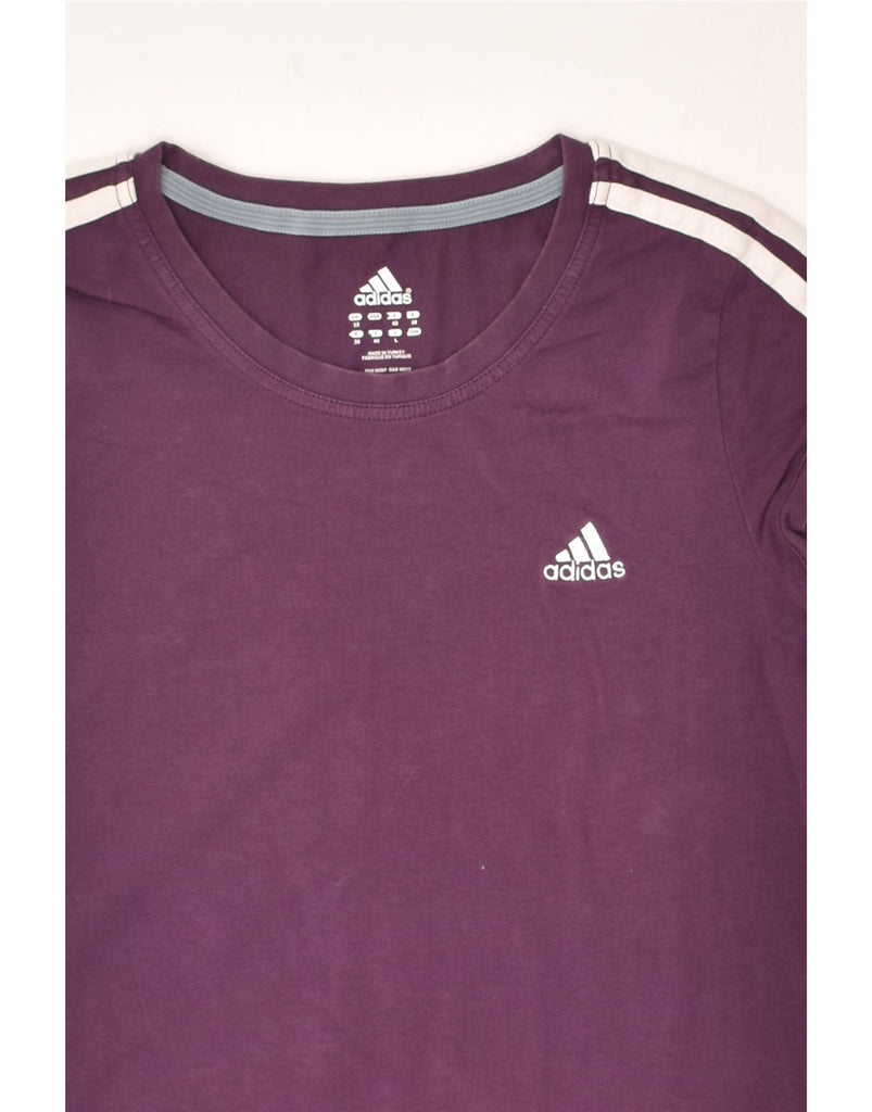 ADIDAS Womens T-Shirt Top UK 12 Medium Purple Cotton | Vintage Adidas | Thrift | Second-Hand Adidas | Used Clothing | Messina Hembry 