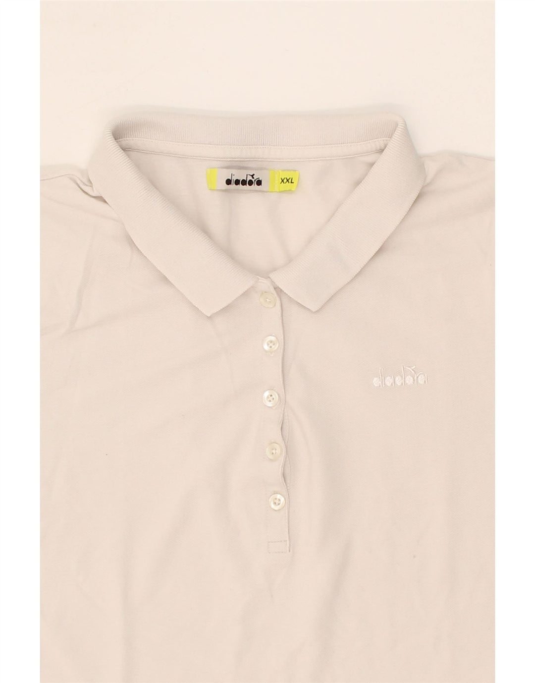 DIADORA Womens Polo Shirt UK 20 2XL White Vintage Diadora and Second-Hand Diadora from Messina Hembry 