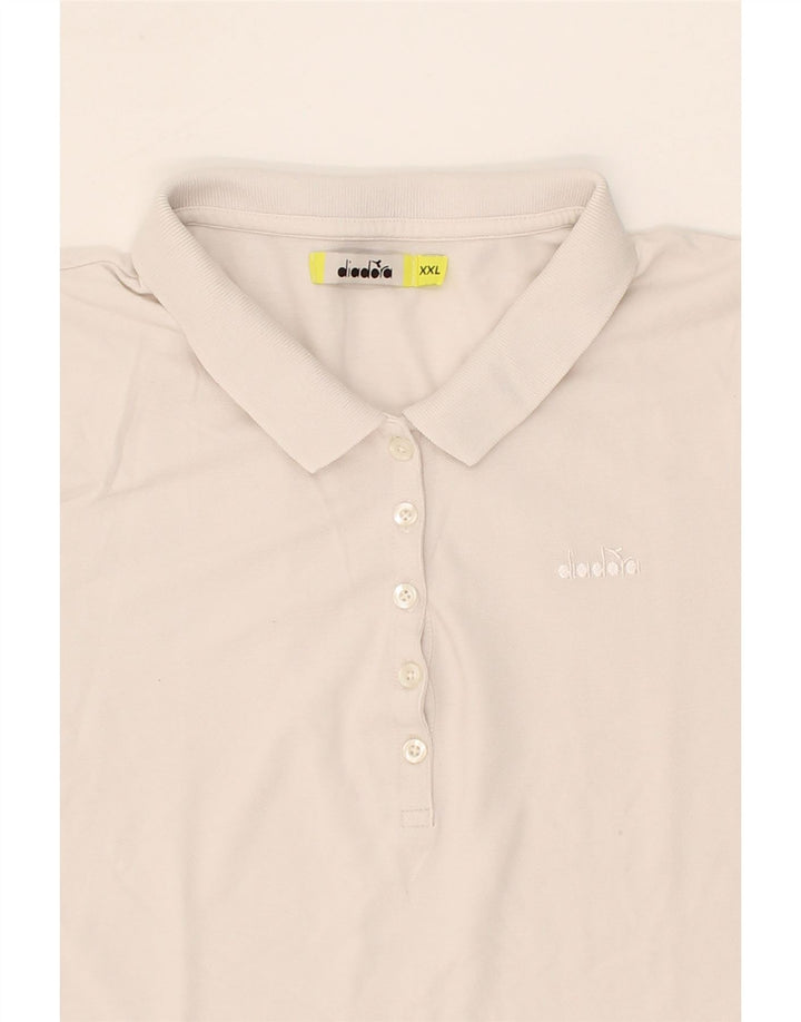 DIADORA Womens Polo Shirt UK 20 2XL White Vintage Diadora and Second-Hand Diadora from Messina Hembry 