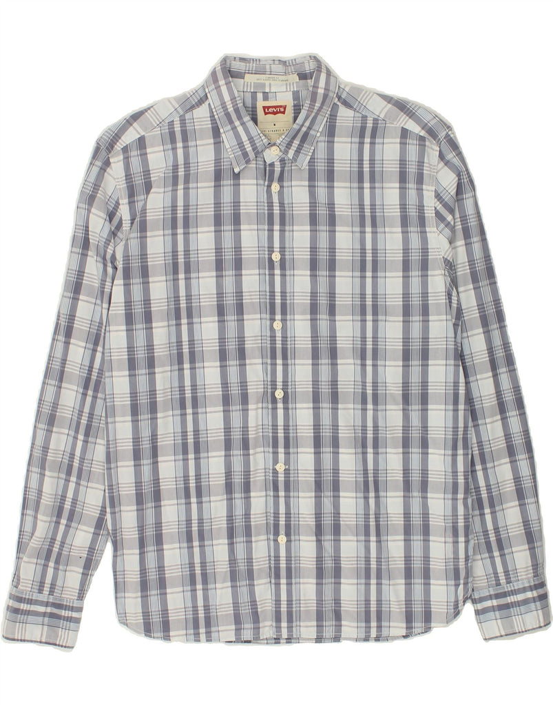 LEVI'S Mens Standard Fit Shirt Medium Blue Check Cotton | Vintage Levi's | Thrift | Second-Hand Levi's | Used Clothing | Messina Hembry 