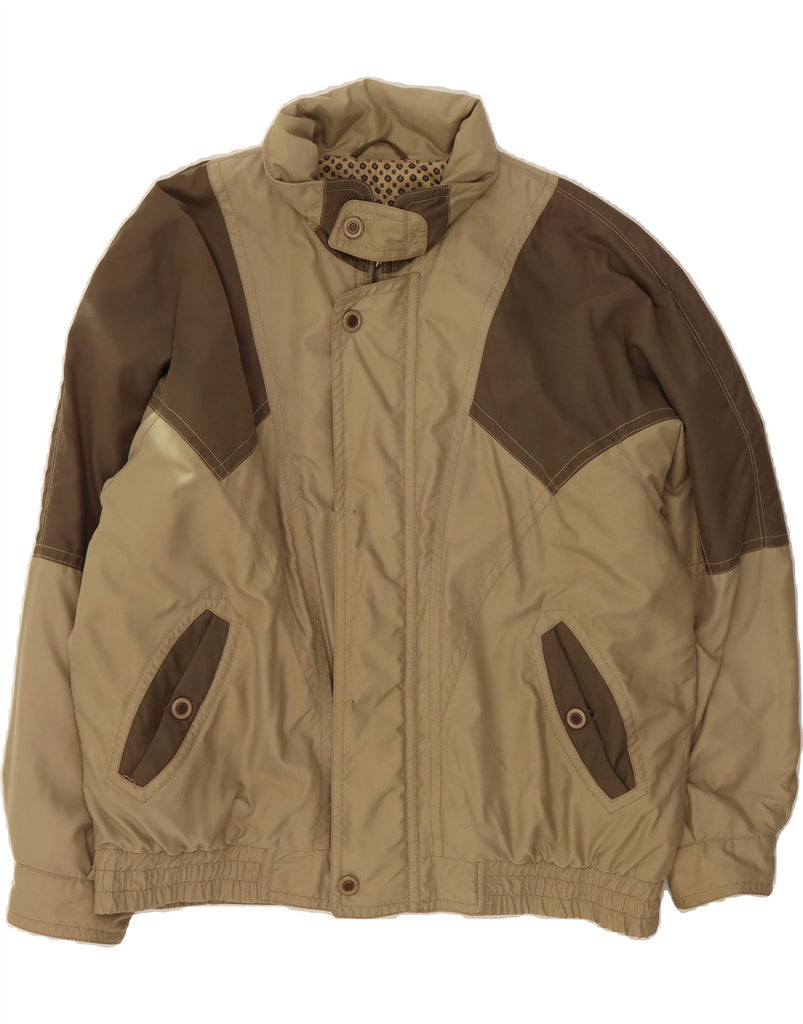 VINTAGE Mens Windbreaker Jacket UK 44 2XL Brown Colourblock Polyester Vintage Vintage and Second-Hand Vintage from Messina Hembry 