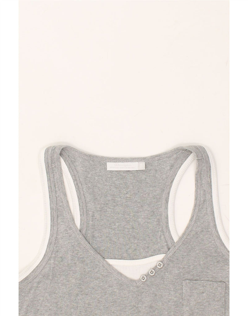 CHAMPION Womens Vest Top UK 10 Small Grey | Vintage Champion | Thrift | Second-Hand Champion | Used Clothing | Messina Hembry 