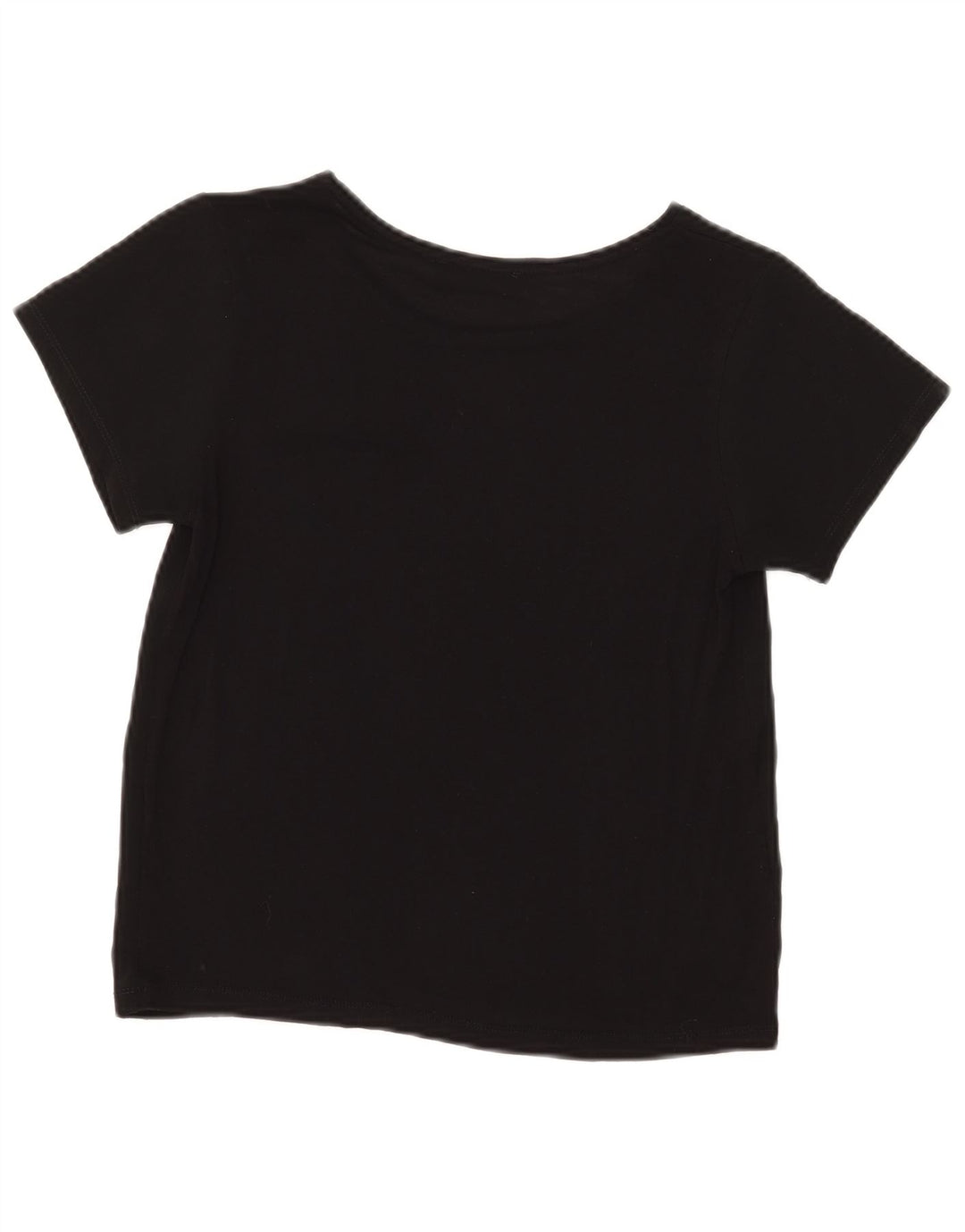 Zara Womens Crop T-Shirt Top UK 8 Small Black