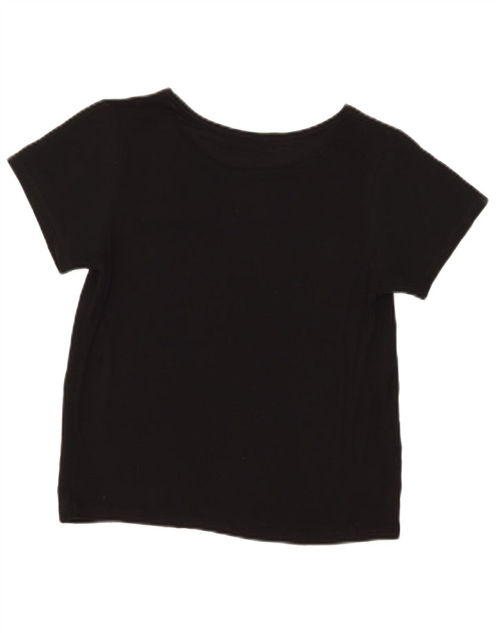 Zara Womens Crop T-Shirt Top UK 8 Small Black