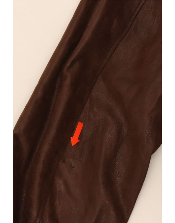 VINTAGE Womens Leather Jacket UK 14 Large Brown Leather Vintage Vintage and Second-Hand Vintage from Messina Hembry 