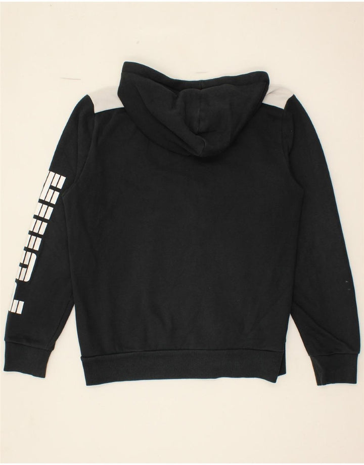 PUMA Mens Graphic Zip Hoodie Sweater Small Black Cotton Vintage Puma and Second-Hand Puma from Messina Hembry 