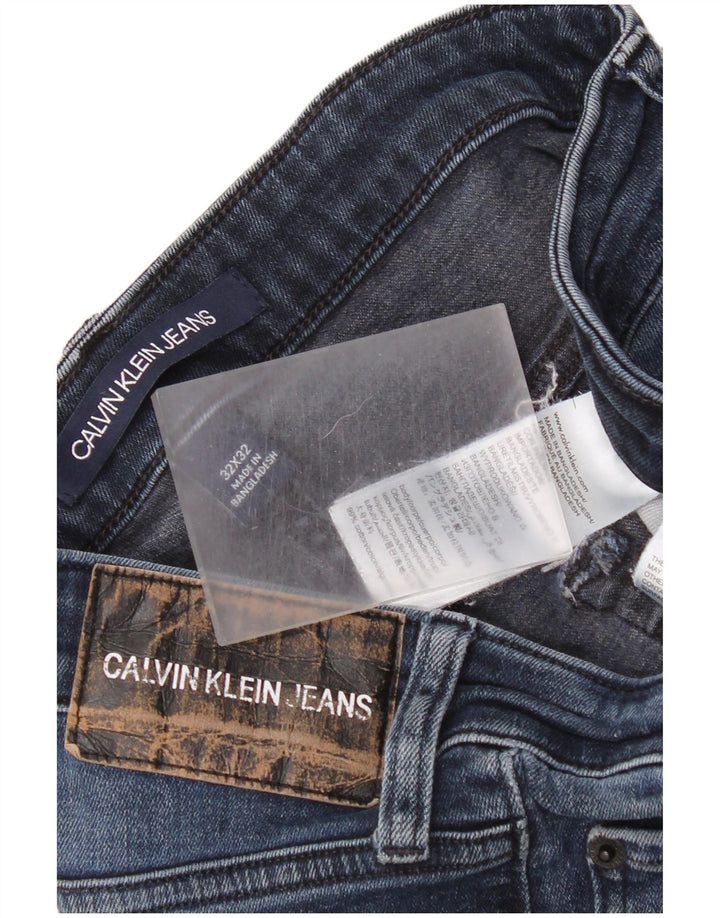 Calvin Klein Womens Slim Jeans W32 L32 Blue Cotton