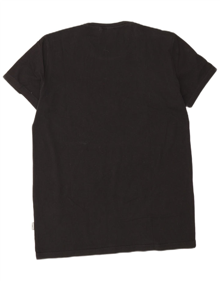Aspesi Mens Graphic T-Shirt Top XL Black Cotton