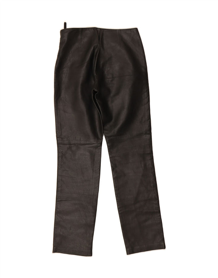 HUGO BUSCATI Womens Slim Trousers US 6 Medium W28 L31 Black Leather Vintage Hugo Buscati and Second-Hand Hugo Buscati from Messina Hembry 