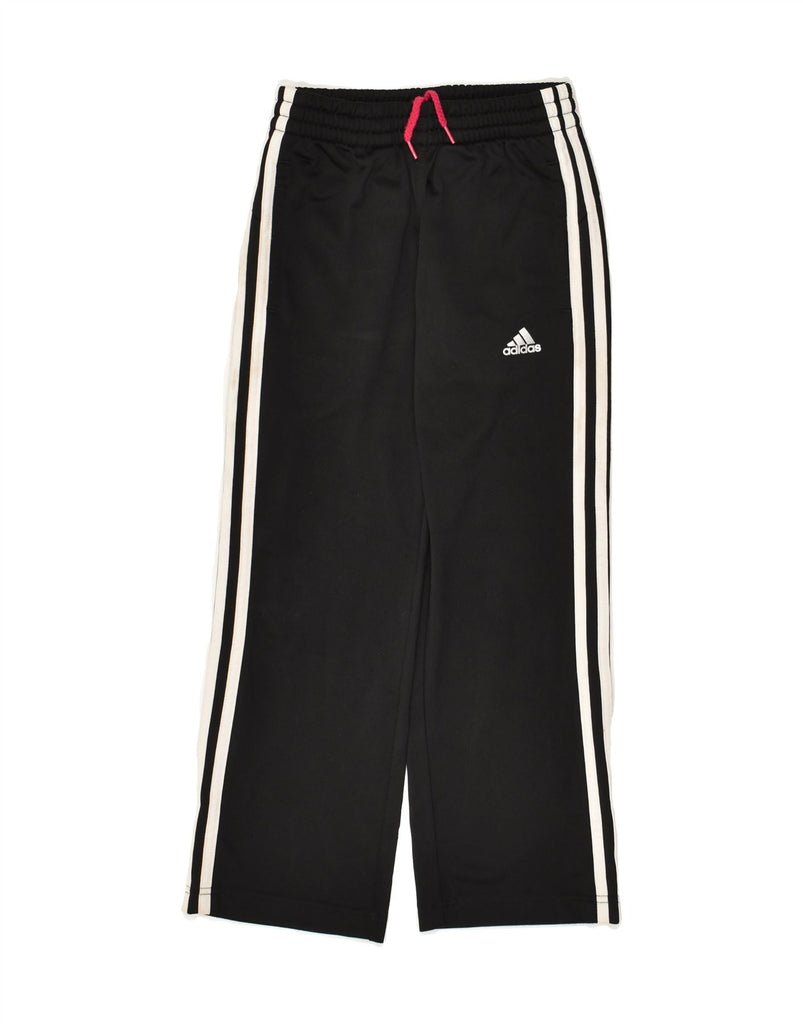 ADIDAS Girls Tracksuit Trousers 7-8 Years Black Polyester | Vintage Adidas | Thrift | Second-Hand Adidas | Used Clothing | Messina Hembry 