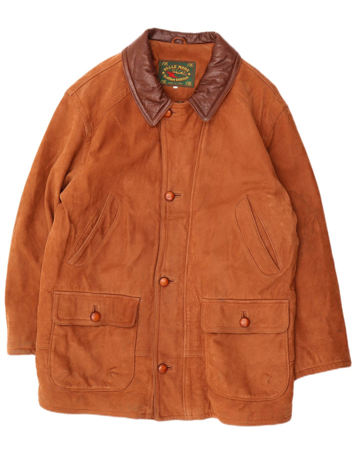 Pelle Moda Mens Leather Jacket IT 52 XL Brown