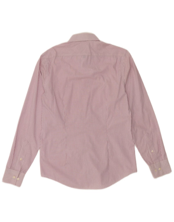 Calvin Klein Mens Slim Fit Shirt Size 38 15 Medium Pink Pinstripe Cotton