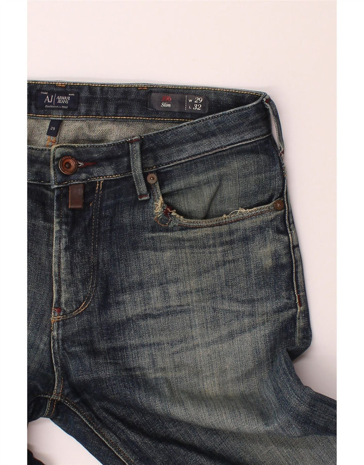 ARMANI Mens Slim Jeans W29 L32 Blue Cotton Vintage Armani and Second-Hand Armani from Messina Hembry 