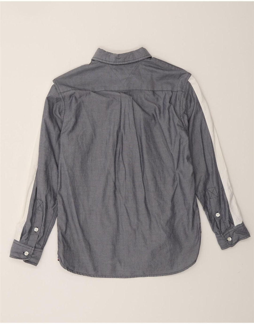 TOMMY HILFIGER Boys Graphic Shirt 12-13 Years Large Grey Colourblock